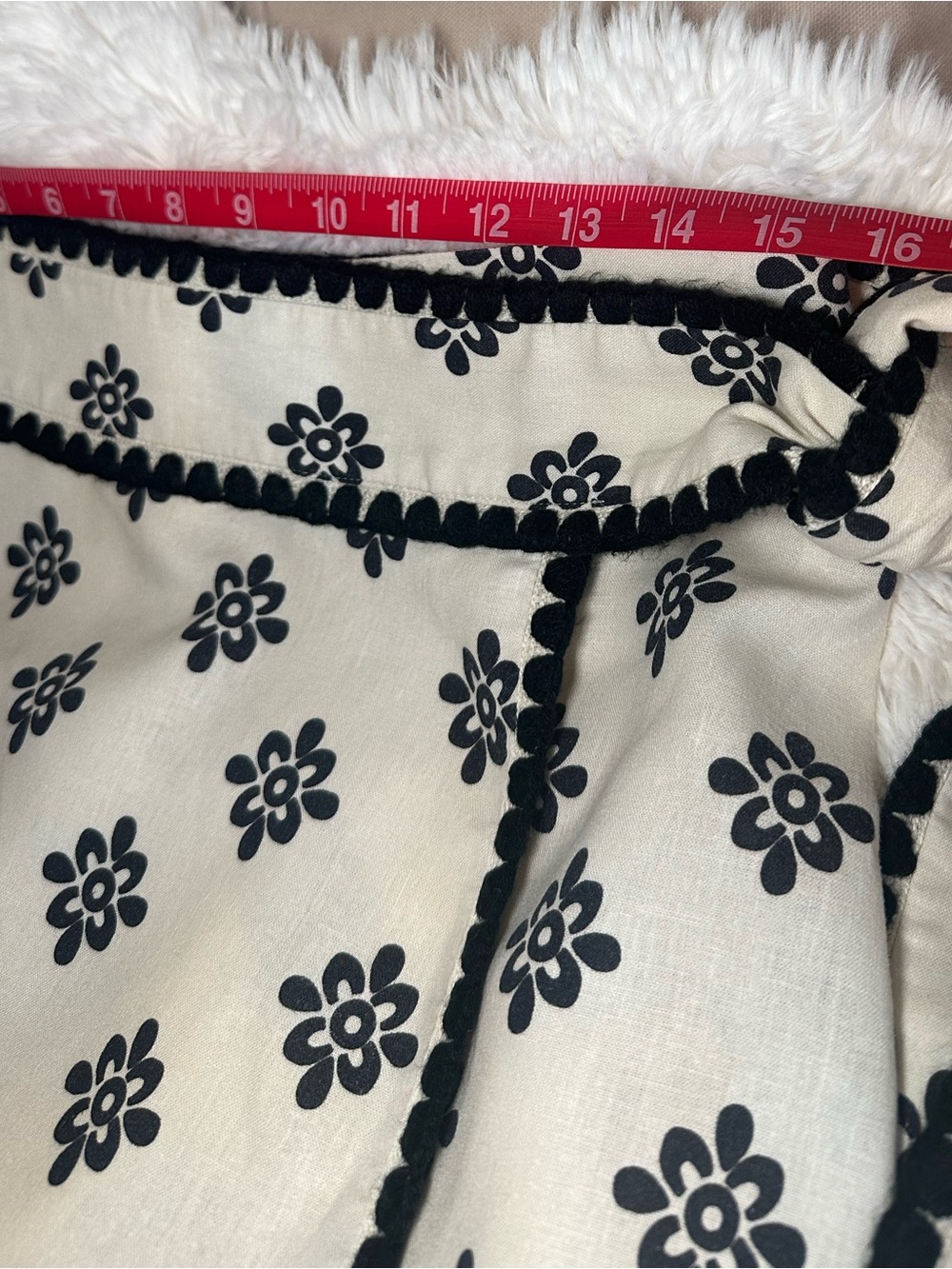 FARM Rio Anthropologie Linen Wrap Skort Floral Black Ivory M Boho Resort - Picture 9 of 15